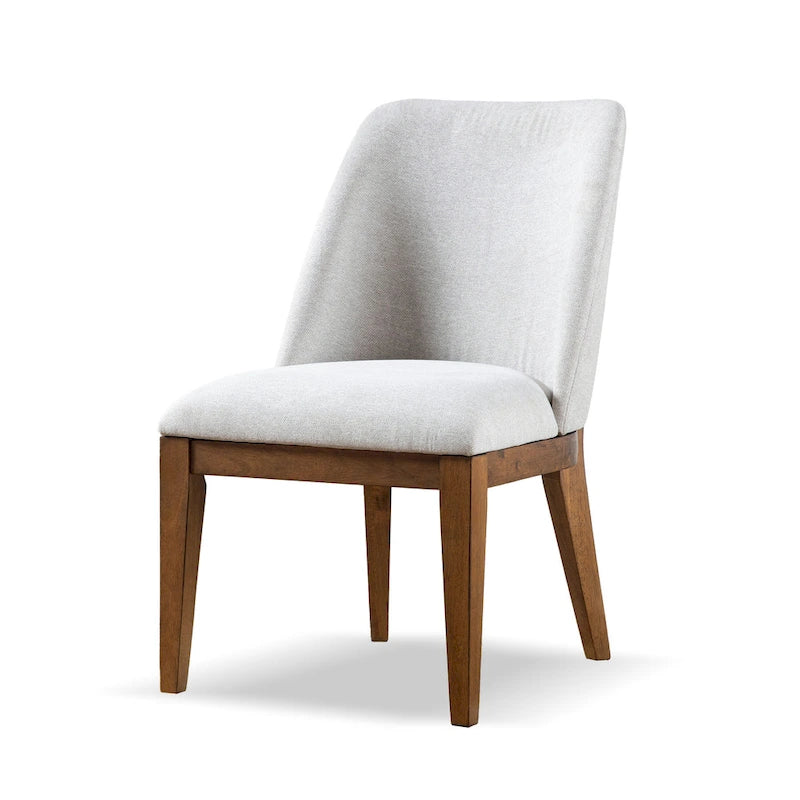 Chaises de salle à manger arrondies en bois massif Leopold de Furniture of America (Lot de 2)