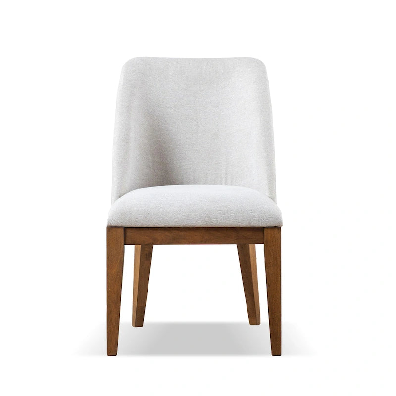 Chaises de salle à manger arrondies en bois massif Leopold de Furniture of America (Lot de 2)