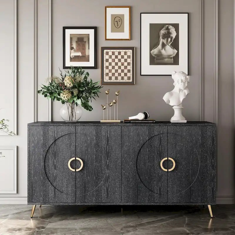 Madia/Credenza moderna laccata in legno a 4 ante