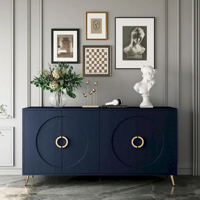 Madia/Credenza moderna laccata in legno a 4 ante