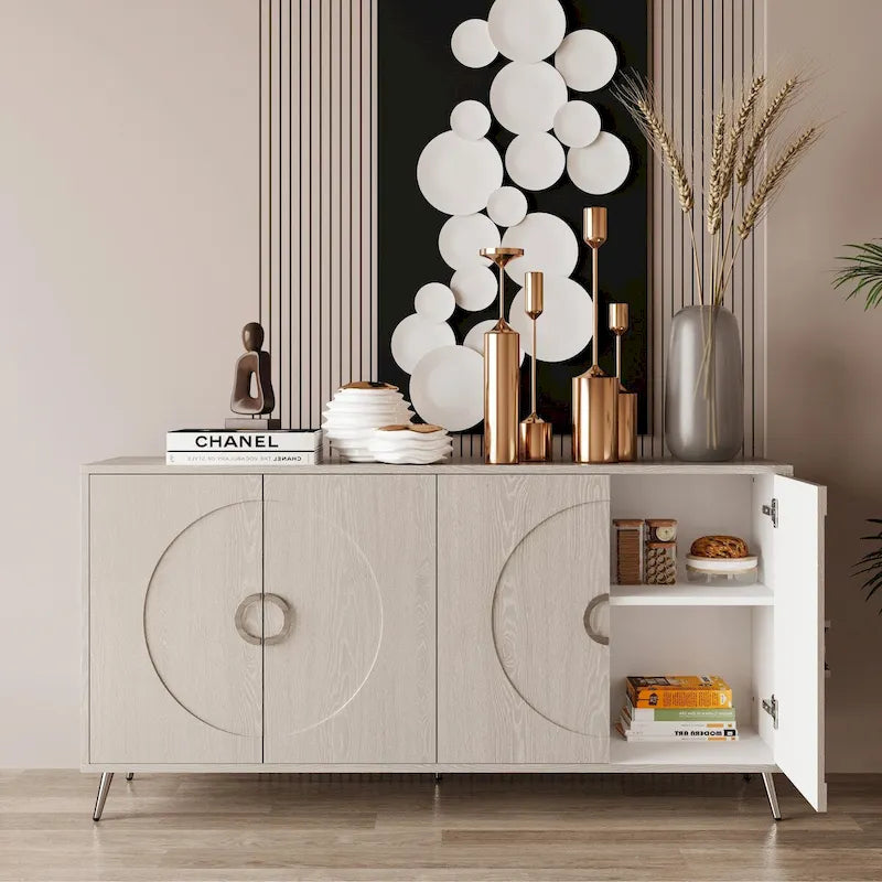 Madia/Credenza moderna laccata in legno a 4 ante
