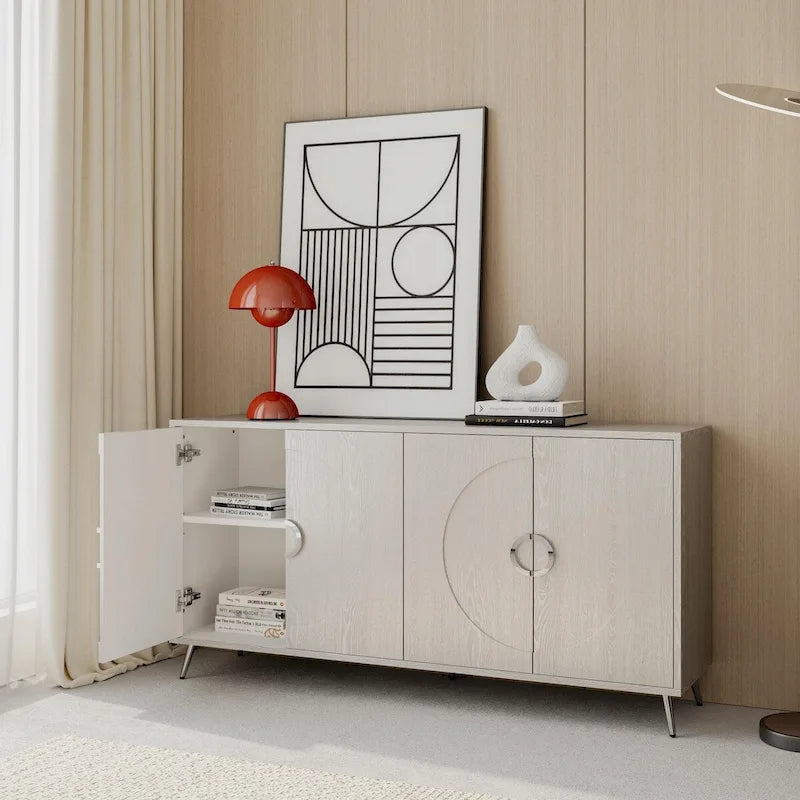 Madia/Credenza moderna laccata in legno a 4 ante