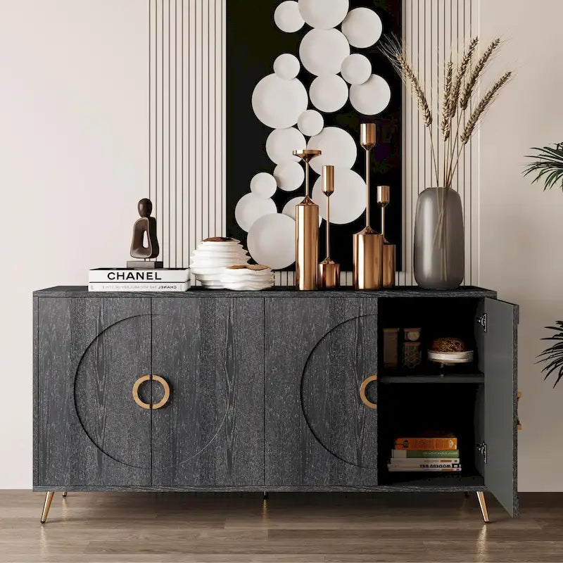Madia/Credenza moderna laccata in legno a 4 ante