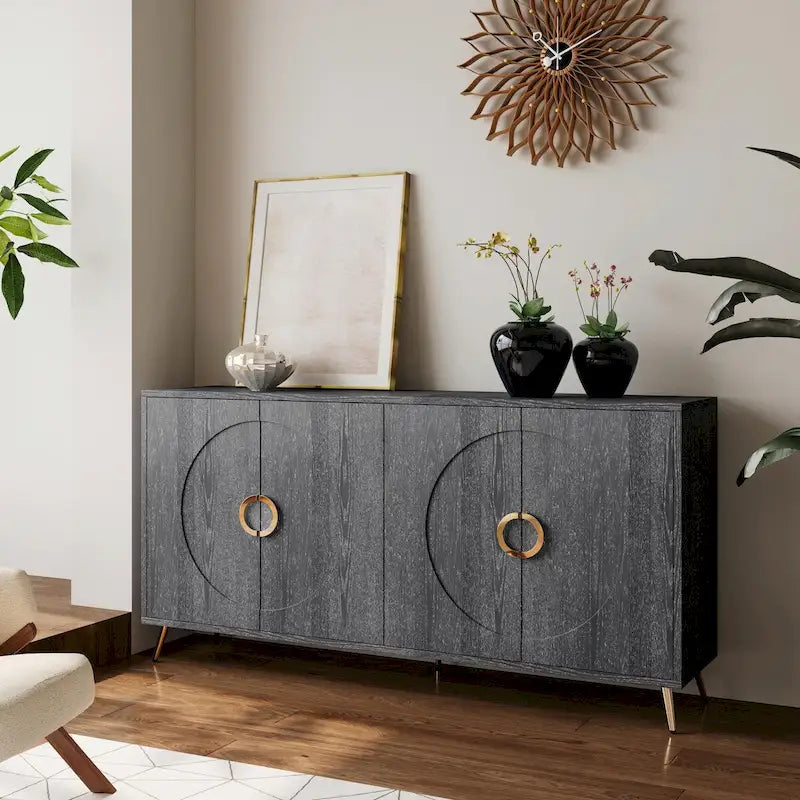 Madia/Credenza moderna laccata in legno a 4 ante