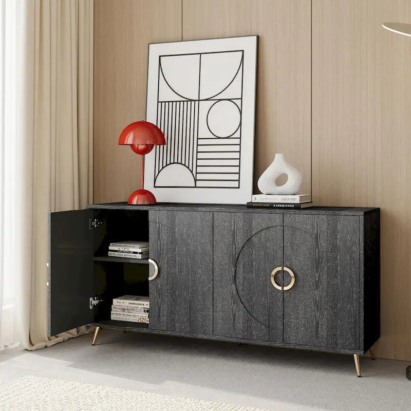 Madia/Credenza moderna laccata in legno a 4 ante