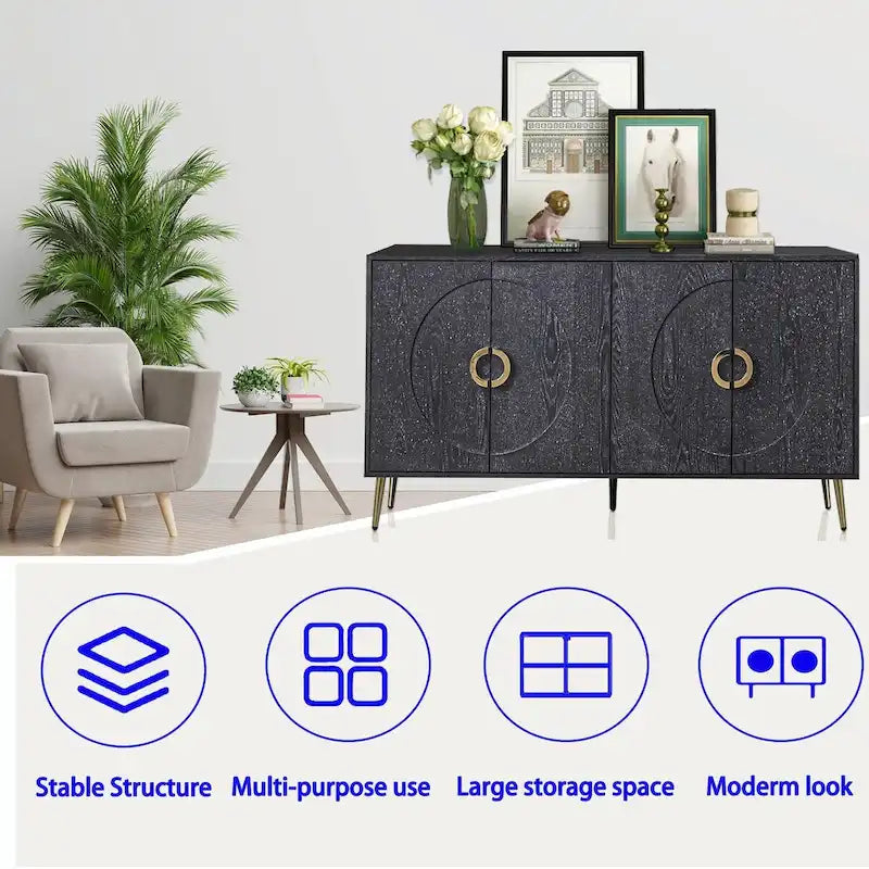 Madia/Credenza moderna laccata in legno a 4 ante
