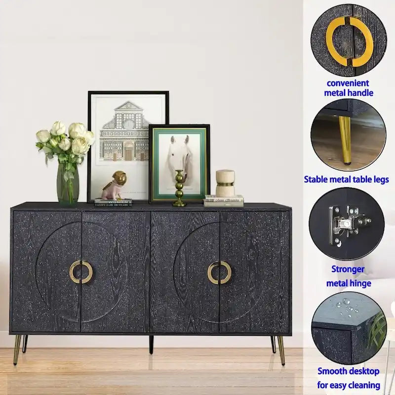 Madia/Credenza moderna laccata in legno a 4 ante
