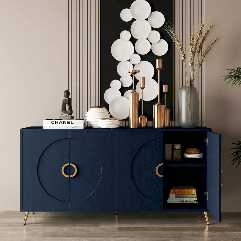 Madia/Credenza moderna laccata in legno a 4 ante