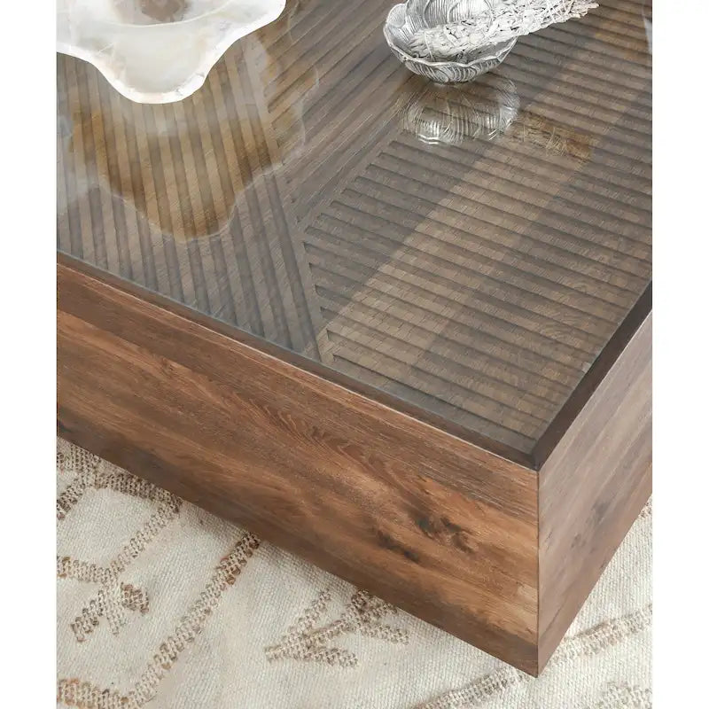 Tavolino da salotto Classic Home Santa Barbara 49 in vetro e legno
