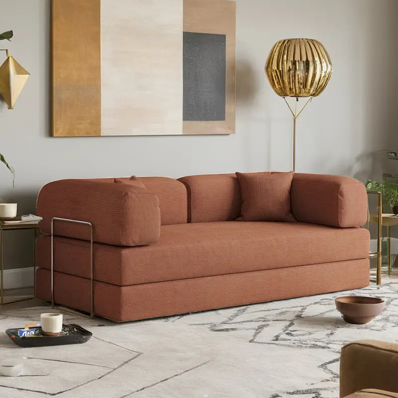 JASIWAY Modern Vintage Convertible Sleeper Sofa Bed