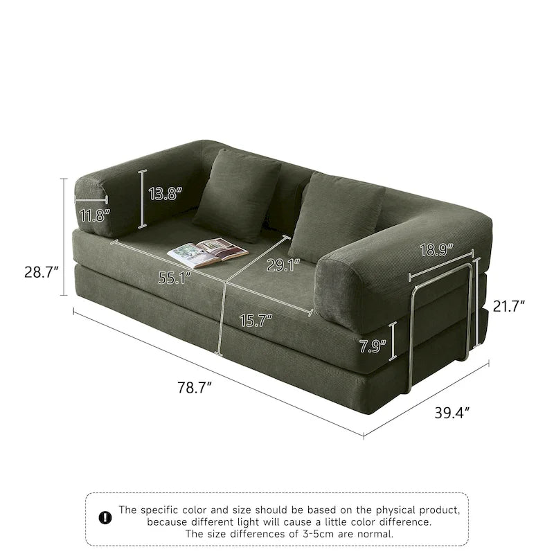 JASIWAY Divano Letto Trasformabile Moderno Vintage