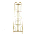Scaffale pieghevole alto a 5 ripiani in metallo a spirale per interni ed esterni - Oro o Bianco - Roche River Decor
