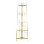 Scaffale pieghevole alto a 5 ripiani in metallo a spirale per interni ed esterni - Oro o Bianco - Roche River Decor