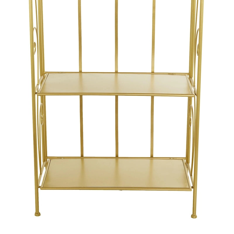Scaffale pieghevole alto a 5 ripiani in metallo a spirale per interni ed esterni - Oro o Bianco - Roche River Decor