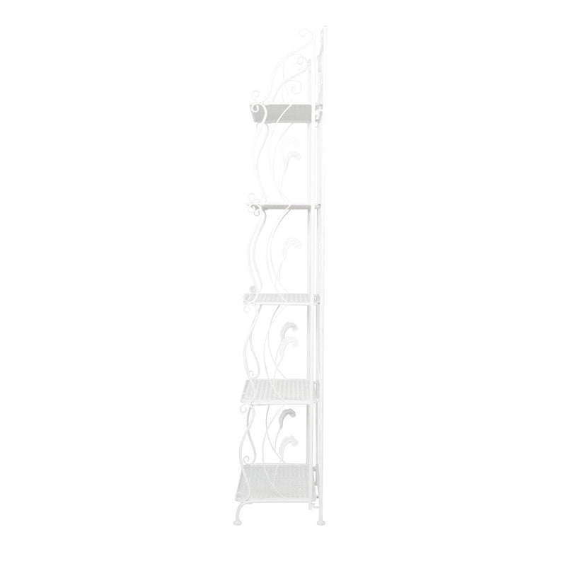 Scaffale pieghevole alto a 5 ripiani in metallo a spirale per interni ed esterni - Oro o Bianco - Roche River Decor