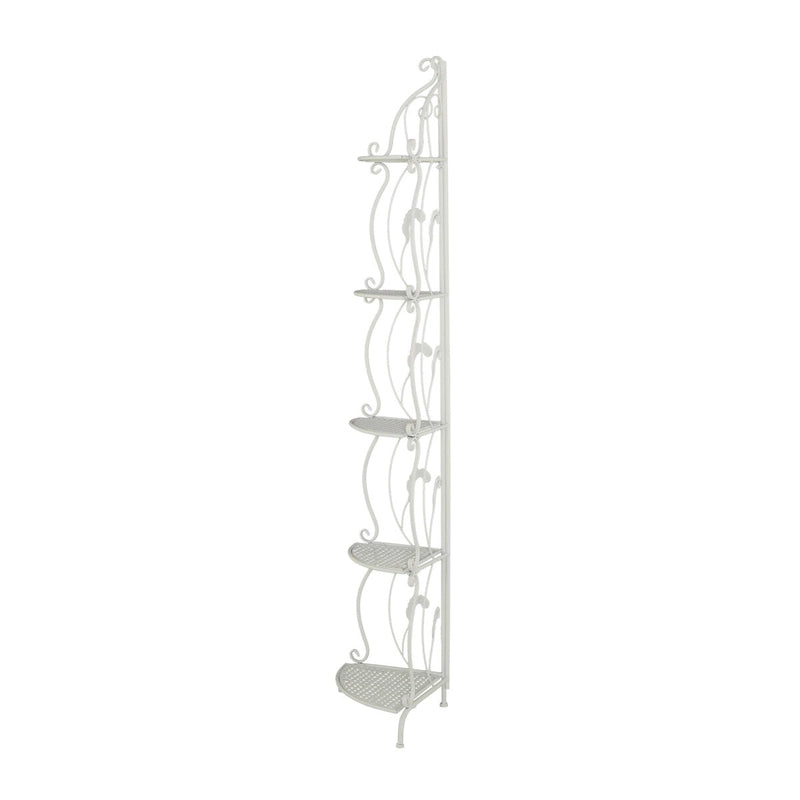 Scaffale pieghevole alto a 5 ripiani in metallo a spirale per interni ed esterni - Oro o Bianco - Roche River Decor