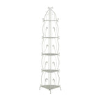 Scaffale pieghevole alto a 5 ripiani in metallo a spirale per interni ed esterni - Oro o Bianco - Roche River Decor