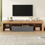 Mobili porta TV di design moderno per TV fino a 80 pollici, mobile TV con luci LED, mobile multimediale con 6 armadietti contenitori