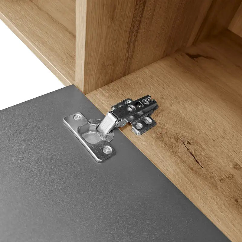 Mobili porta TV di design moderno per TV fino a 80 pollici, mobile TV con luci LED, mobile multimediale con 6 armadietti contenitori