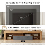 Mobili porta TV di design moderno per TV fino a 80 pollici, mobile TV con luci LED, mobile multimediale con 6 armadietti contenitori