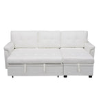 Divano sezionale reversibile con letto estraibile, chaise longue con contenitore nascosto, gambe durevoli,