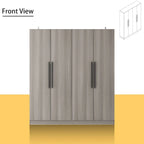 Armadio moderno freestanding in legno massiccio con ripiani