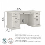 Scrivania Direzionale Bush Furniture Saratoga con Cassetti e Vani Contenitori