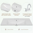 Mobile bagno con lavabo in ceramica, due ante e cinque cassetti