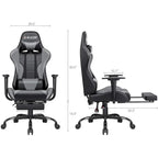 Sedia da gaming con poggiapiedi - Sedia da scrivania ergonomica