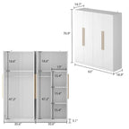 Armadio moderno freestanding in legno massiccio con ripiani