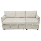 Divano componibile convertibile reversibile con letto estraibile, chaise longue con contenitore nascosto e gambe durevoli
