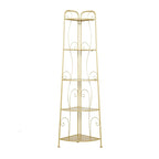 Scaffale pieghevole alto a 5 ripiani in metallo a spirale per interni ed esterni - Oro o Bianco - Roche River Decor