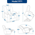 Poltrona Reclinabile Power Lift con Massaggio e Calore, Poltrone Reclinabili Larghe Imbottite Lazy Boy con USB, Porte Type C e 2 Portabicchieri in Acciaio