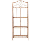 SAFAVIEH Bryn Scaffale da panettiere da esterno a 4 ripiani in ferro battuto vittoriano - 25 pollici L x 15 pollici P x 63 pollici H - 25 L x 15 P x 63 H