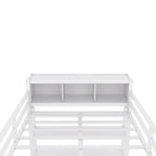 Letto a soppalco in metallo Off-White con scrivania e armadio - Matrimoniale