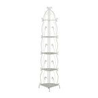 Scaffale pieghevole alto a 5 ripiani in metallo a spirale per interni ed esterni - Oro o Bianco - Roche River Decor