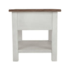 Tavolino occasionale Bolanburg bianco anticato/marrone