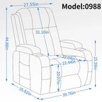 Poltrona reclinabile Power Lift, poltrona massaggiante moderna a motore singolo con riscaldamento lombare, porta di ricarica USB, portabicchieri