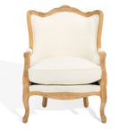 Poltrona con orecchioni Kali Oak in lino naturale - 34Lx34Px40H