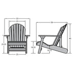 Sedia Adirondack Pieghevole e Reclinabile King-Size HIGHWOOD
