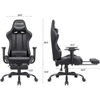 Sedia da gaming con poggiapiedi - Sedia da scrivania ergonomica