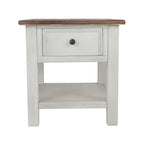 Tavolino occasionale Bolanburg bianco anticato/marrone