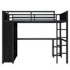Struttura letto a soppalco full XL con armadio integrato