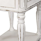 Comodino con Gambe Antico Bianco Magnolia Manor