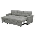 Divano componibile convertibile reversibile con letto estraibile, chaise longue con contenitore nascosto e gambe durevoli