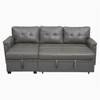 Divano componibile convertibile reversibile con letto estraibile, chaise longue con contenitore nascosto e gambe durevoli
