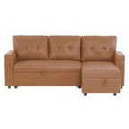 Divano sezionale reversibile con letto estraibile, chaise longue con contenitore nascosto, gambe durevoli,